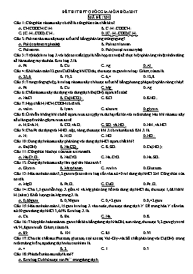 2 Đề thi THPT Quốc gia môn Hóa học năm 2017
